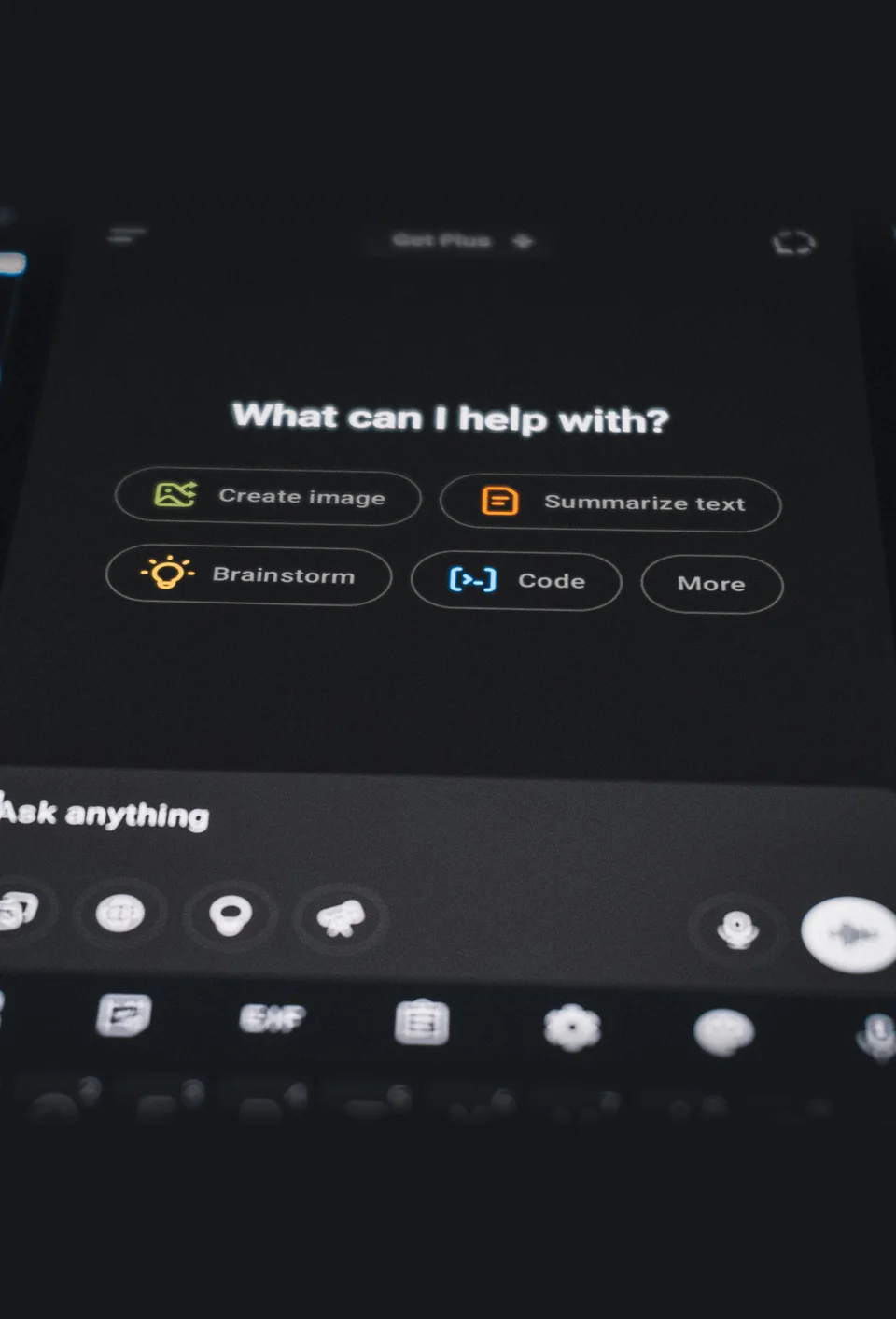 AI chatbot interface on a smartphone