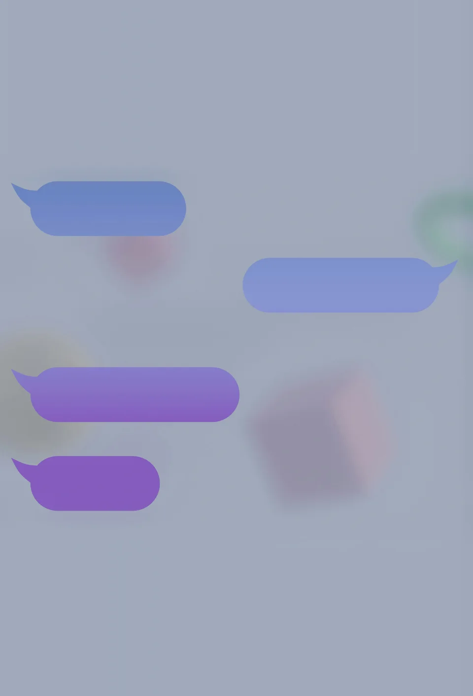 Chat message bubbles in a conversation